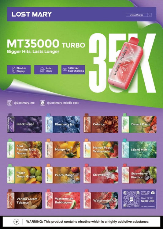 Lost Mary MT35000 Disposable Vape 35,000 Puffs Now In Dubai